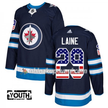 Winnipeg Jets Dresy Patrik Laine 29 2017-2018 USA Flag Fashion Modrá Adidas Authentic - Dětské